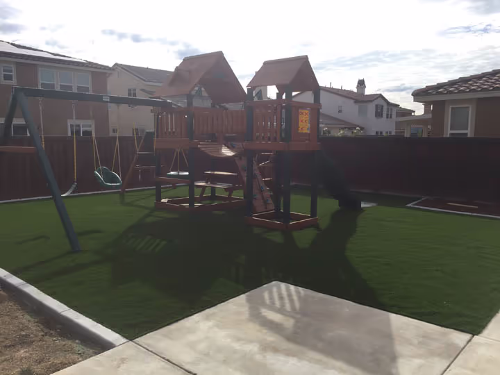 Residential Playground Installation Astroturf Installation Concrete Flatwork — photo 2